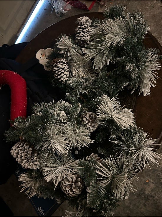 Other Other - 2 set Flocked Pinecone Holiday Wreath - Brand:
